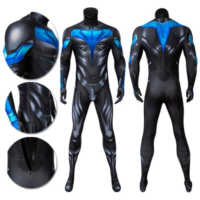 Titans Nightwing Cosplay Costume Detail Printed Spandex Suit