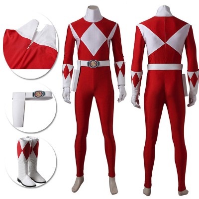 Tyrannosaurus Red Ranger Cosplay Costume Mighty Morphin Power Rangers Bodysuit