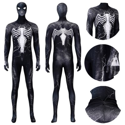 Venom Spiderman Cosplay Costumes Black Cotton Jumpsuits