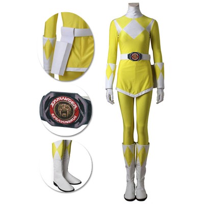Yellow Ranger Female Cosplay Costumes Mighty Morphin Power Rangers Cosplay Suit