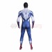 Captain America 4 Cosplay Costumes Sam Wilson White and Blue HD Printed Jumpsuit