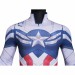 Captain America 4 Cosplay Costumes Sam Wilson White and Blue HD Printed Jumpsuit