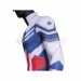 Captain America 4 Cosplay Costumes Sam Wilson White and Blue HD Printed Jumpsuit