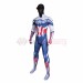 Captain America 4 Cosplay Costumes Sam Wilson White and Blue HD Printed Jumpsuit