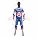 Captain America 4 Cosplay Costumes Sam Wilson White and Blue HD Printed Jumpsuit