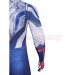 Captain America 4 Cosplay Costumes Sam Wilson White and Blue HD Printed Jumpsuit
