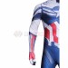 Captain America 4 Cosplay Costumes Sam Wilson White and Blue HD Printed Jumpsuit