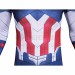 Captain America 4 Cosplay Costumes Sam Wilson White and Blue HD Printed Jumpsuit