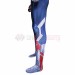 Captain America 4 Cosplay Costumes Sam Wilson White and Blue HD Printed Jumpsuit