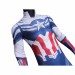 Captain America 4 Cosplay Costumes Sam Wilson White and Blue HD Printed Jumpsuit