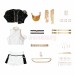 KPOP Demon Hunters Rumi Cosplay Costumes Black and Golden Top Level Suits