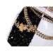 KPOP Demon Hunters Rumi Cosplay Costumes Black and Golden Top Level Suits