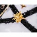 KPOP Demon Hunters Rumi Cosplay Costumes Black and Golden Top Level Suits