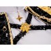 KPOP Demon Hunters Rumi Cosplay Costumes Black and Golden Top Level Suits